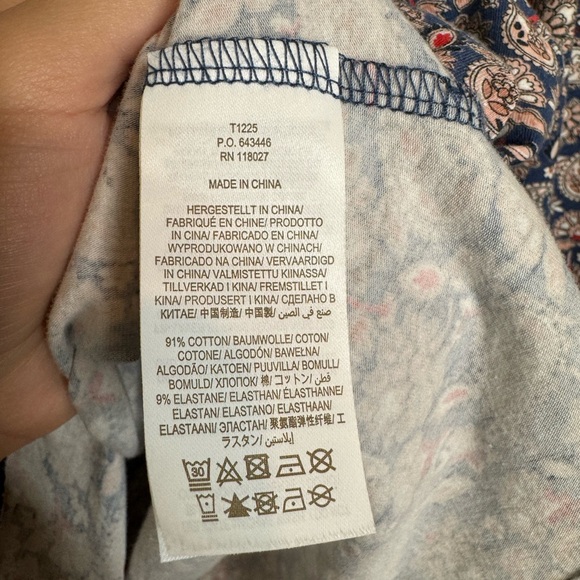 Boden Paisley Print Jesery Knot Sweetheart Neckline Blouse - Picture 5 of 5